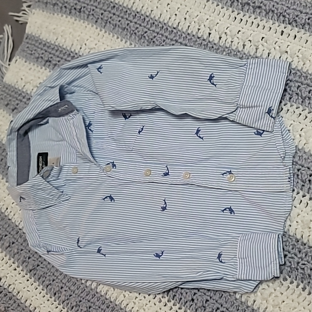 Bottom down Boys Shirt with whales